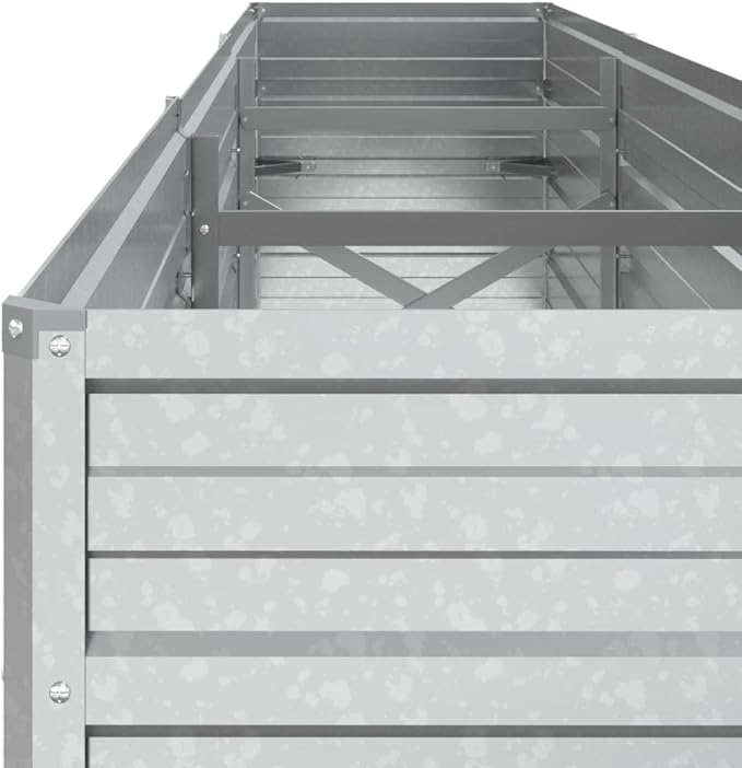 Garden Raised Bed 94.5x15.7x17.7 Galvanized Steel Silver7.28 KG316889