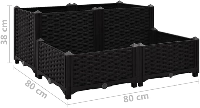SKM Raised Bed 80x80x38 cm Polypropylene (Weight-14KG)-6538