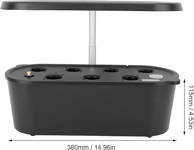 Hydroponics Growing System 7 Pods Indoor Garden with LED Grow Light Pump System Automatic Timer for Home Kitchen Vegetable Gardening (Black)