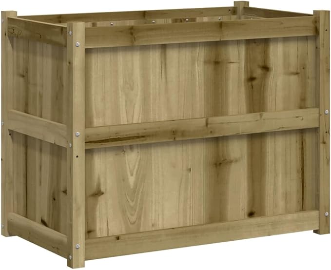 Wooden Garden Planter Box Outdoor Flower Box Wood Flower Boxes for Outdoor Plants Raised Garden Bed Planter Box 35.4x19.7x27.6 Impregnated Wood Pine-104
