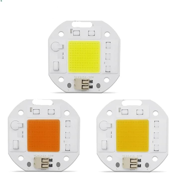 3PCS No Welding Free AC 220V 50W LED COB Chip Diode Driverless DOB Module 5454 Lamp Beads for Plant Grow Light Floodlight Spotlight(Grow Light220V 20W)