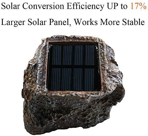 SunKite Solar Powered Rock Light 2 Pack 10 LED Waterproof Garden Stone Lights Outdoor Landscaping Spotlights Yard Patio Pathway Driveway Landscape Rock