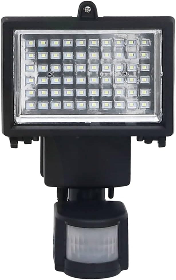 Rectangular Solar Spotlight Black Plastic Water-Resistant 7.9x5.4x13.3in for Garden Patio Driveway Security Lighting Cool White