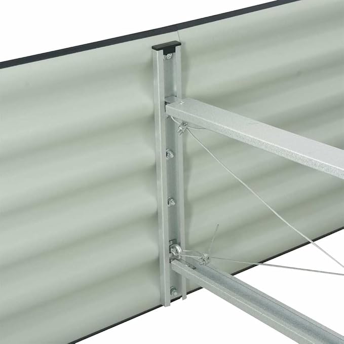 Galvanized Raised Garden Bed Large 126 x 31.5 x 17.3 in Grey Steel Rectangular Outdoor Planter Box for Vegetables Herbs Flowers on Patio Backyard