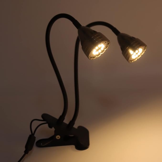 LED Plant Grow Lights Double Head Full USB Powered with Clip 5 - Level Brightness &amp 3 Modes - Flexible 360° Bend for Indoor Plant Light Grow Lights for Plants Growing Succule