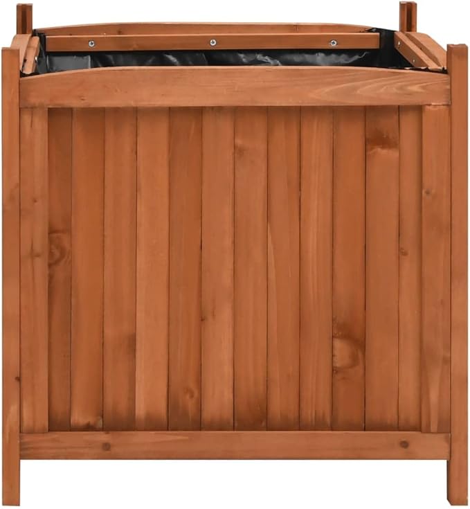 2 pcs Wooden Garden Raised Beds Outdoor Garden Planter Box Perfect for Flowers Vegetables and Herbs 19.7x19.7x19.7 Firwood-110