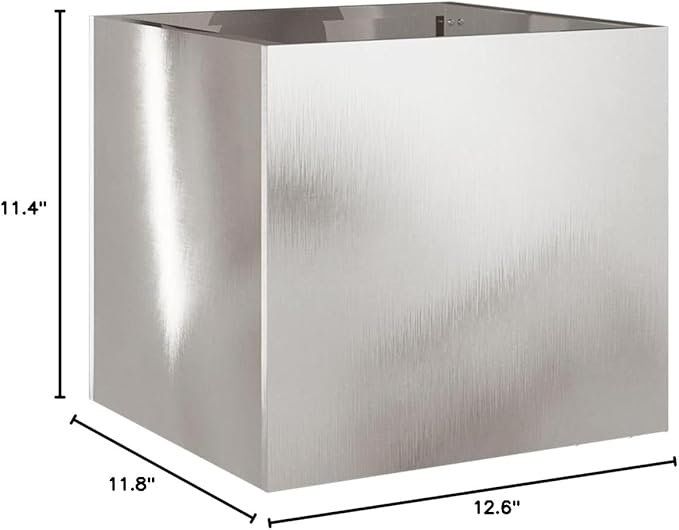 Planter Raised Garden Bed Planter Boxes Outdoor Garden Bed Suitable for Restaurants Backyard Patios Flowers Silver 12.6x11.8x11.4 Stainless Steel