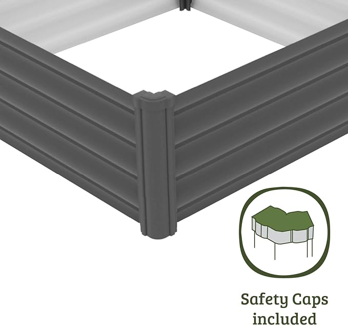 ABSCO Premium Galvanized DIY 4' x 3' Square Garden Bed DIY with Easy Assembly and Superior Drainage Woodland Gray Galvanized Steel Metal Planter Garden Planter Box with 16 Walls for All Plants