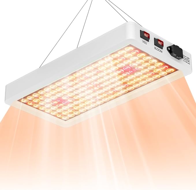 500W Power Natural Sunlight LED Grow Light 288 Energy-Saving Lamp Beads with UV/IR Veg/Bloom Modes 100-277V Universal Voltage US Plug – Perfect for Greenhouse Hydroponics Vegetable Flower Planting