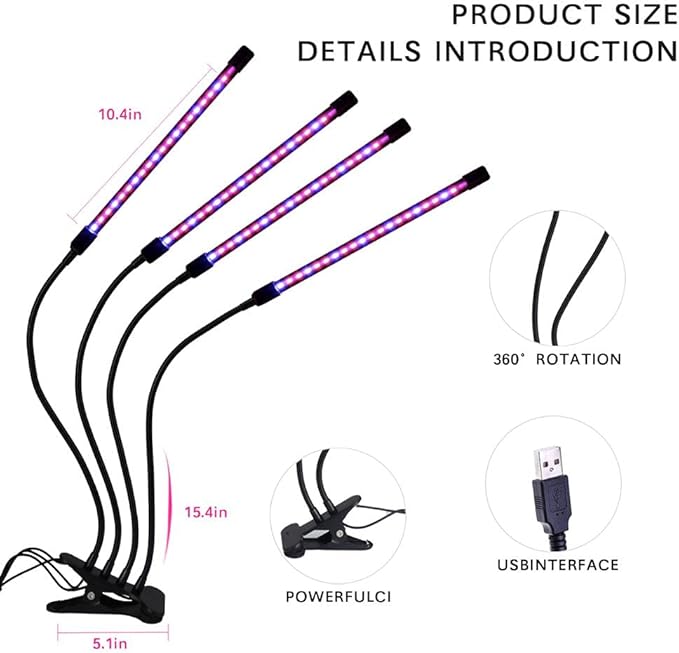 LED Grow Light Full Spectrum Flexible Clip Lamp 5V USB 18W 27W 36W Growing Lamp for Plants Seedling