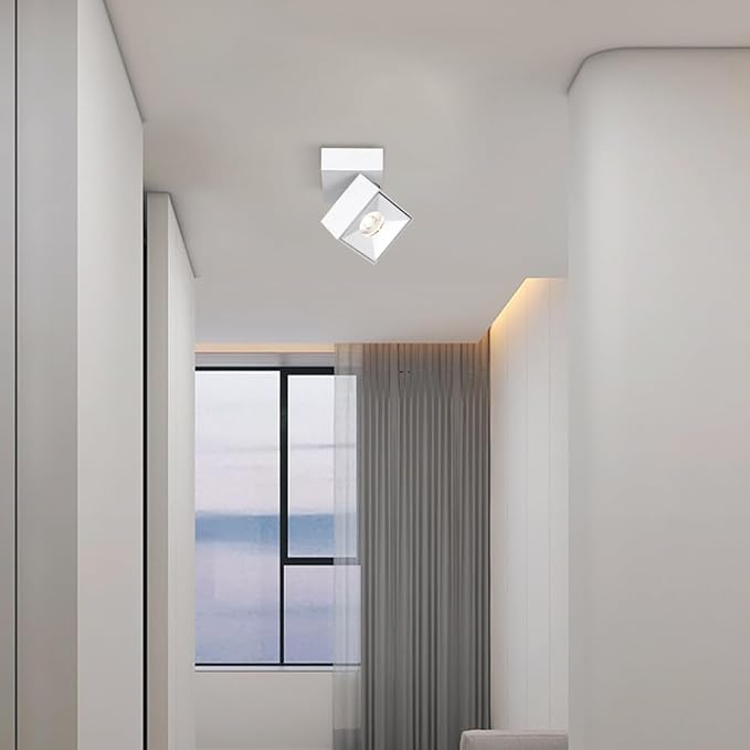 Led Spotlight Adjustable Ceiling Spot Light Art DIY Spotlights Gallery Picture Lighting Artwork Display Spots Lights Square Wall Swivel Lamps for Living Room Hallway
