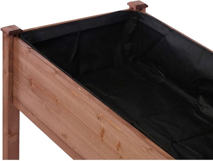 Wooden Raised Garden Bed 48x24x30 Elevated Planting Planter Box with Legs and Included Bed Liner for Vegetables Herbs and Flowers Ideal for Outdoor Gardening