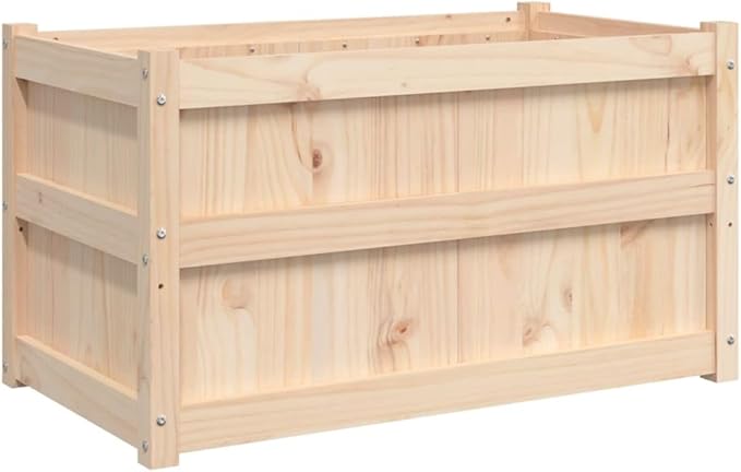 Wooden Raised Garden Bed Garden Planter Box Outdoor Wood Raised Garden Bed for Planting Plants Vegetables 35.4x19.7x19.7 Solid Wood Pine-356