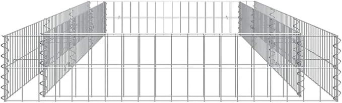 vidaXL Gabion Raised Bed in Galvanized Steel - Weather- Sturdy Design for Secure Flower or Plant Bed - Silver Requires Assembly