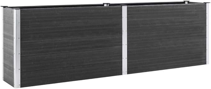 Garden Raised Bed WPC Weather-Resistant Steel Large Metal Planter Box for Outdoor Flower Plant Vegetable Herb Growing &amp Gardening - Gray 78.7x39.4x35.8