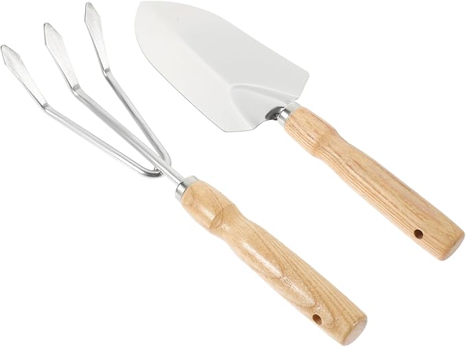 4sets Garden Tools for Small Plants Portable Rake and Trowel Kit for Soil Cultivating Weeding and Transplanting Hand Tools for Home and Outdoor Use