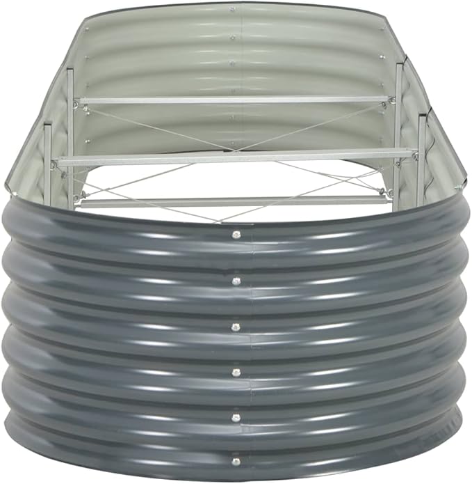 SKM Garden Raised Bed 126x31.5x17.3 Galvanized Steel Gray-55271026