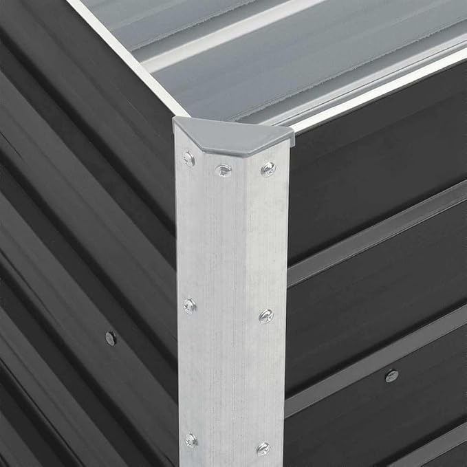 SKM Raised Bed Anthracite Galvanized Steel 94.5x15.7x17.7 in DurableAnthracite (Weight 15.39KG)