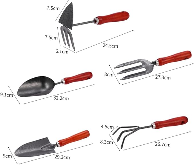 BESPORTBLE 1set Gardening Tools Rake Hoe Shovels for Efficient Planting and Soil Loosening Garden Tool Set for Outdoor Use Comfortable Grip Handles for Flower and Vegetable Care