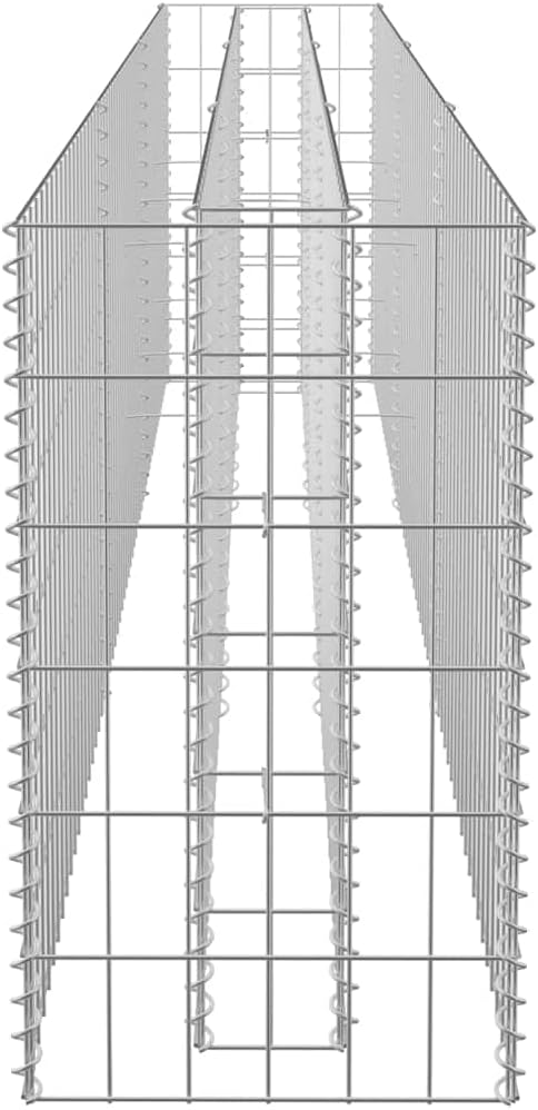 YAFF Galvanized Steel Gabion Raised Bed for Outdoor Gardening Silver Rectangular Metal Planter Cage 106.3 x 11.8 x 23.6 Inches