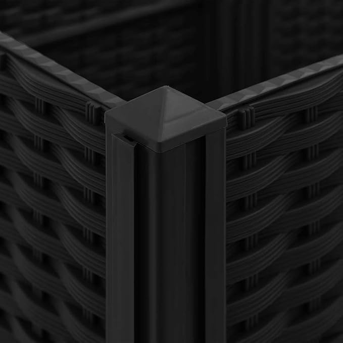 Rectangular Raised Garden Bed Black Polypropylene 47.2x15.7x15.0 in Durable Outdoor Planter Box for Patio Balcony Herbs