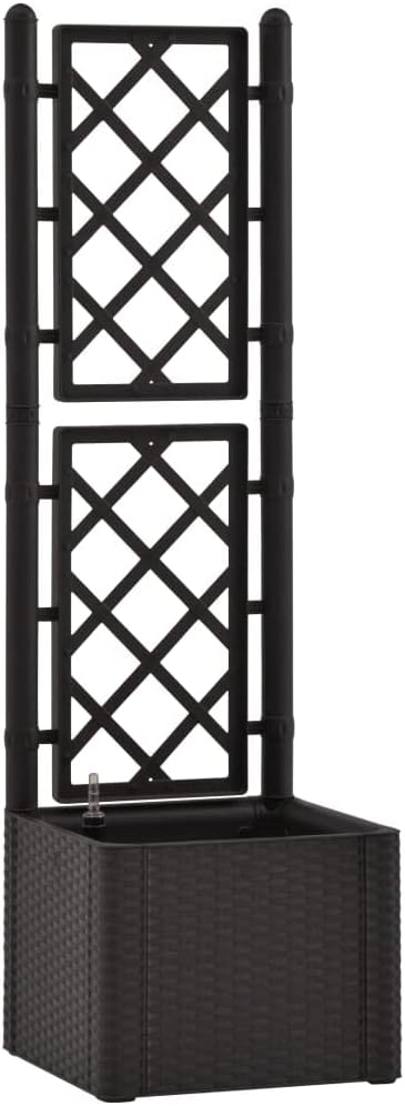 SKM Garden Raised Bed with Trellis and Self Watering System Anthracite-3965
