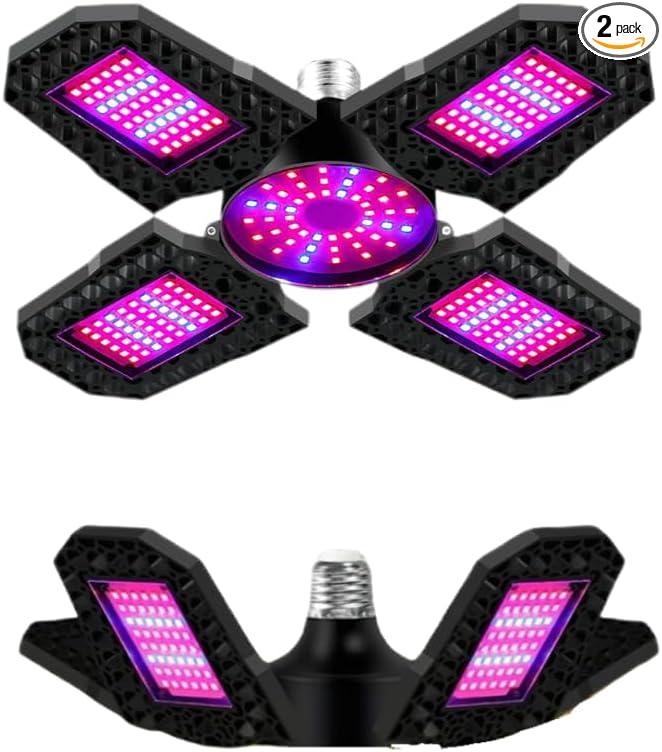 2PCS 800W LED Plant Lamp Red &ampBlue Diodes Natural Sunlight Precisely. With A US Plug And Hook For Easy Set up It’s Ideal For Nurturing seedlings boosting lush spinach growth Enhancing vibrant or