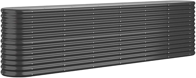Garden Raised Bed Powder-Coated Steel 102.4x15.7x26.8 Anthracite Planting Pots Plant Pots Outdoor Large Planters for Outdoor Plants Pot Planter for Plants Porch Outdoor Gardening