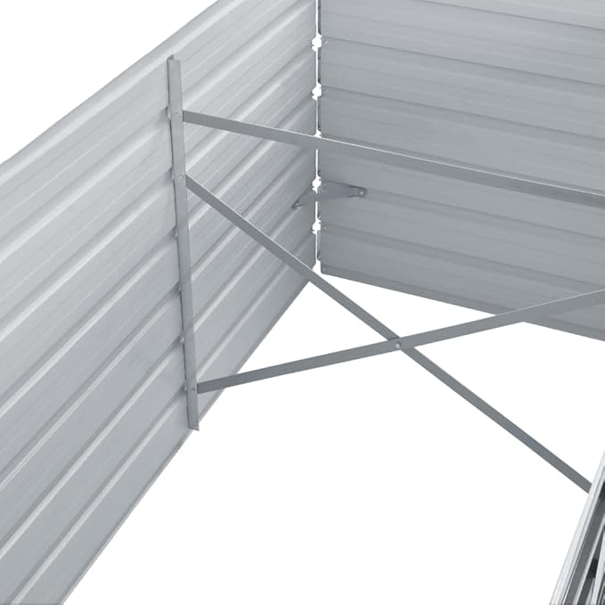 Garden PlanterOutdoor Plant BoxPatio Balcony Deck for Growing Flowers Vegetables Tomatoes and HerbsGarden Raised Bed Galvanized Steel 126x31.5x17.7 Gray
