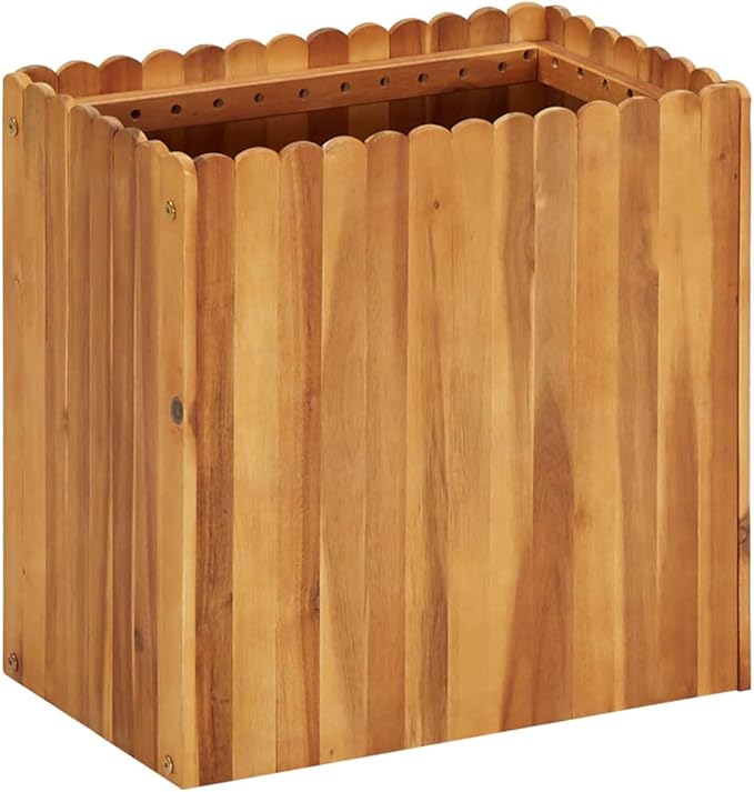 Outdoor Wooden Raised Garden Bed Planter Wood Planter Box Outdoor Flower Bed Boxes for Vegetable Flower Herb Gardening 19.6x11.8x19.6 Solid Acacia Wood