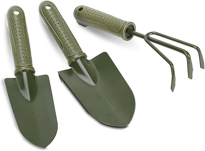 Garden Tools Set 3 Pieces Gardening Hand Kits Garden Accessories Stainless Steel Loose Soil Pot Planting Flowering Tool for Gardening Pruning Pot Planting