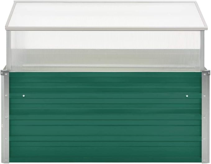 Garden Raised Bed with Greenhouse Outdoor Planting Boxes Suitable for Indoor and Outdoor Flowers and Plants 39.4x39.4x33.5 Green