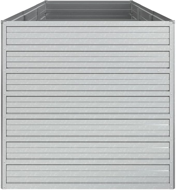 Garden Raised Bed Patio planters Standing Planter Raised Flower Bed Horse Trough planters Suitable for Courtyard Nursery Corridor Orchard 94.5x31.5x30.3 Galvanized Steel Silver