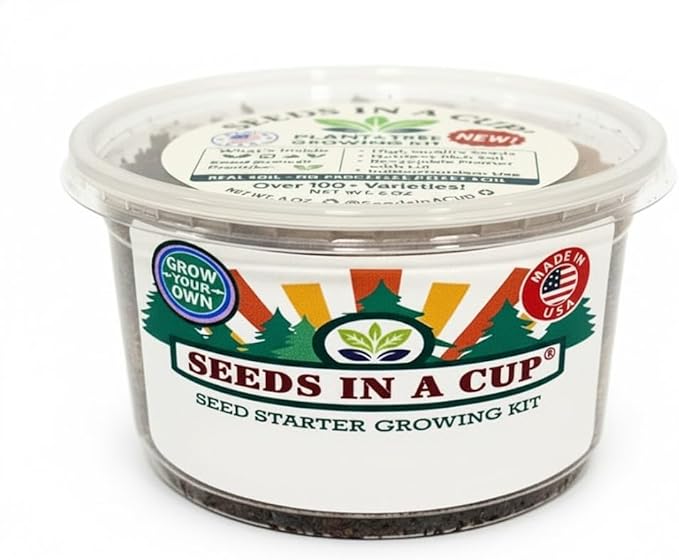 Kids Discovery Garden Kit Complete Indoor/Outdoor Growing Set Premium Soil 4 Seed VarietiesEducational for Ages 8+ Made in USA Great Gift for Holiday Gift Idea