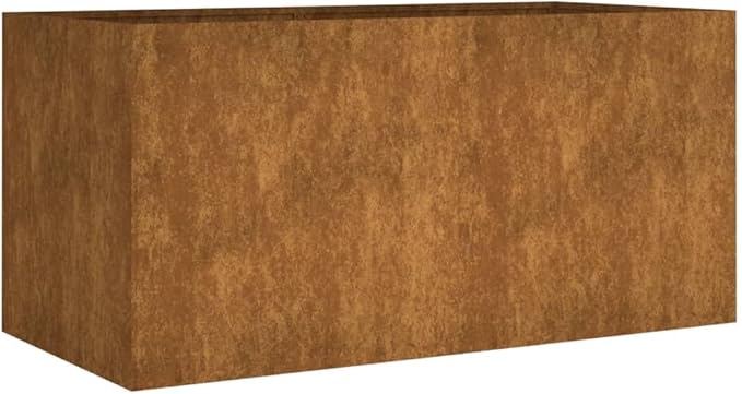 Corten Steel Garden Raised Bed Ample Space Outdoor Planter Box with Open Bottom Metal Raised Planter Bed for Vegetables Flowers 31.5x15.7x15.7 Brown-260