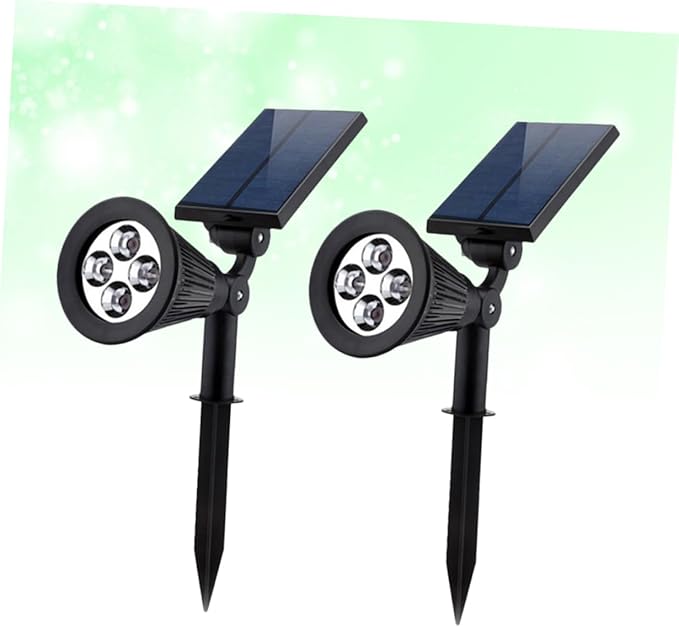 POPETPOP 2pcs Solar Garden Lights Led Ground Plug Landscape RGB Spotlight Outdoor Pathway Lights for Garden Patio Step Lighting