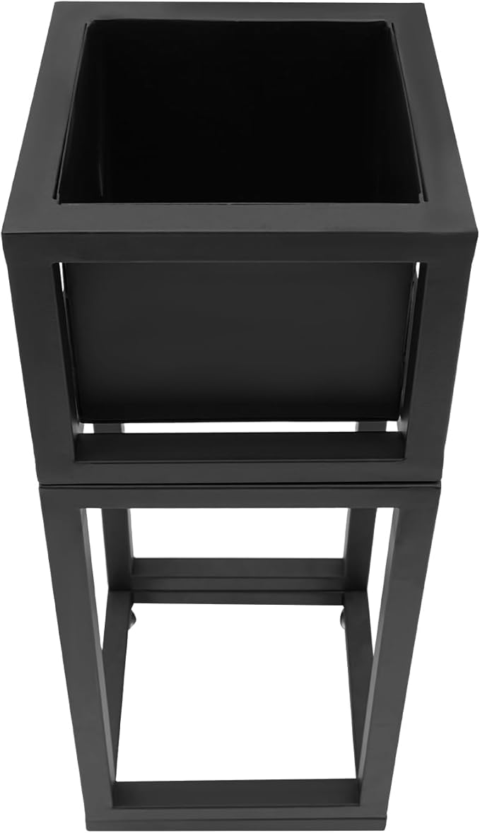 DYNAMI 2Pcs Carbon Steel Raised Garden Bed with Legs8.1L*8.1W*23.6H in Metal Standing Planter Elevated Planter Box Outdoorfor Backyard Patio BalconyGarden