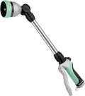 RESTMO Metal Watering Wand Heavy Duty Garden Hose Wand with 180° Swivel Ratcheting Head 16'' Hose Nozzle Sprayer with 7 Spray Patterns and Flow Control for Water Hanging Baskets and Shrubs Cyan