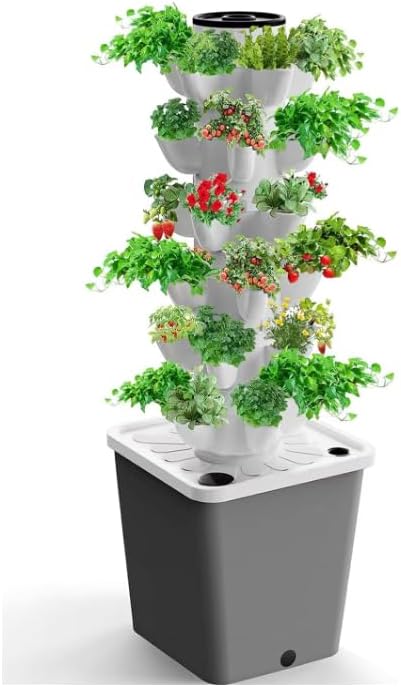 Hydroponics Growing System 30-Plant Hydroponics Tower Growing Sys Vertical Indoor ing Sys Silent Pump Tower Hydroponics Growing Sys Kit