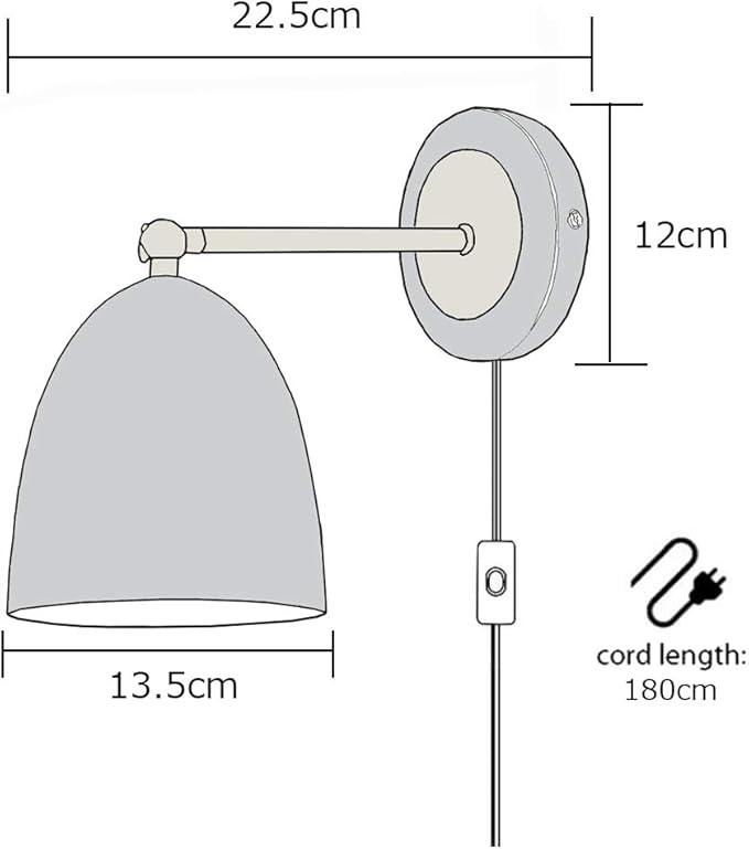 2-Pack Hook Type Wall Mounted Plant Light Full Spectrum White Light 6000K 25W Bulb Black Vintage Plug in Cord Timing Wall Lamps for Indoor Growing Plants Flowers