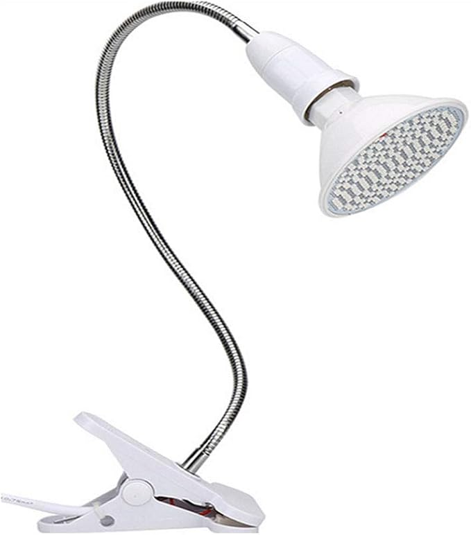 LED Grow Light AC 85-265V 8W LED Plant Bulbs 126 LEDs Clip Desk Lamp Full Spectrum with 360 Degree Flexible Gooseneck Light for Office Home Indoor Garden Greenhouse