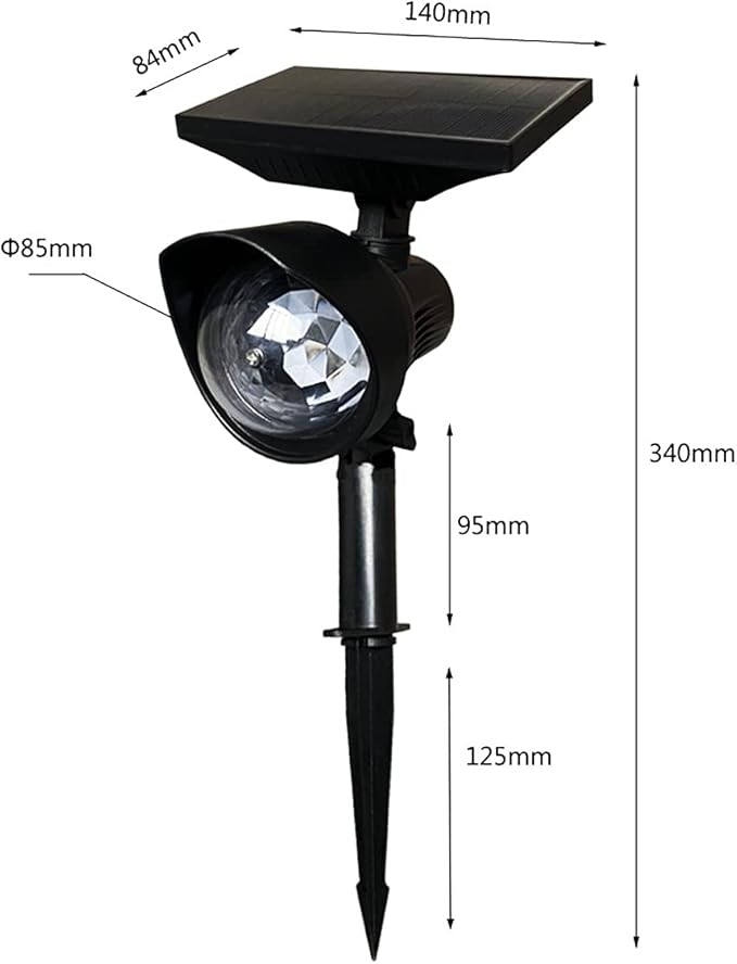 YUANXIN Solar Spot Lights Outdoor Projection Lamp Grass Light Garden Light Solar RGB Landscape Lights Color Changing Daisy Chain Waterproof Landscaping Spotlights for GardenYard Palm Trees (2-in-1)