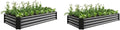 Set of 2 Raised Garden Bed Outdoor 6×3×1ft Metal Raised Rectangle Planter Beds for Plants Vegetables and Flowers - Black