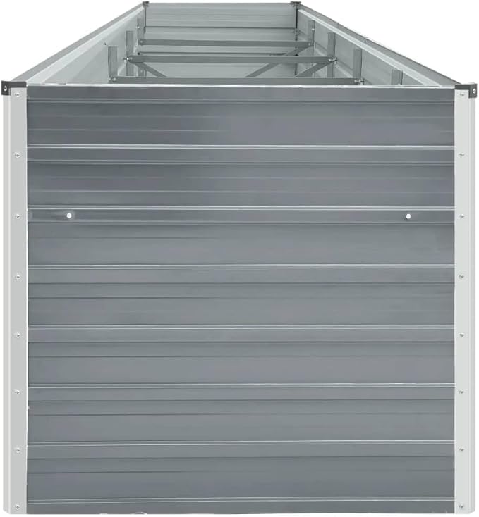 Galvanized Steel Raised Garden Bed Grey 157.5 x 31.5 x 30.3 in Modern Rectangle Planter Box for Vegetable Flower Herb Outdoor Patio Backyard Use