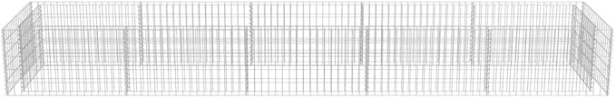 Galvanized Steel Gabion Planter Raised Bed Outdoor Garden Galvanized Steel Wire Mesh Grid Stone Wall Flower Raised Bed for Vegetables Flowers Plants 177.2x35.4x19.7 -AA