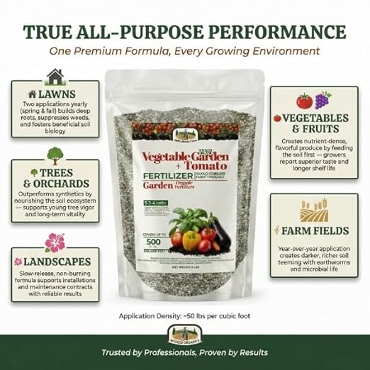 Old Cobblers Farm™ Wicked Organics Organic Garden and Tomato–Balanced Formula for Strong Roots Healthy Growth &amp Flavorful Harvests–for Backyard Vegetable Plots (5 lbs|10 lbs|15 lbs|20 lbs) (5 lbs