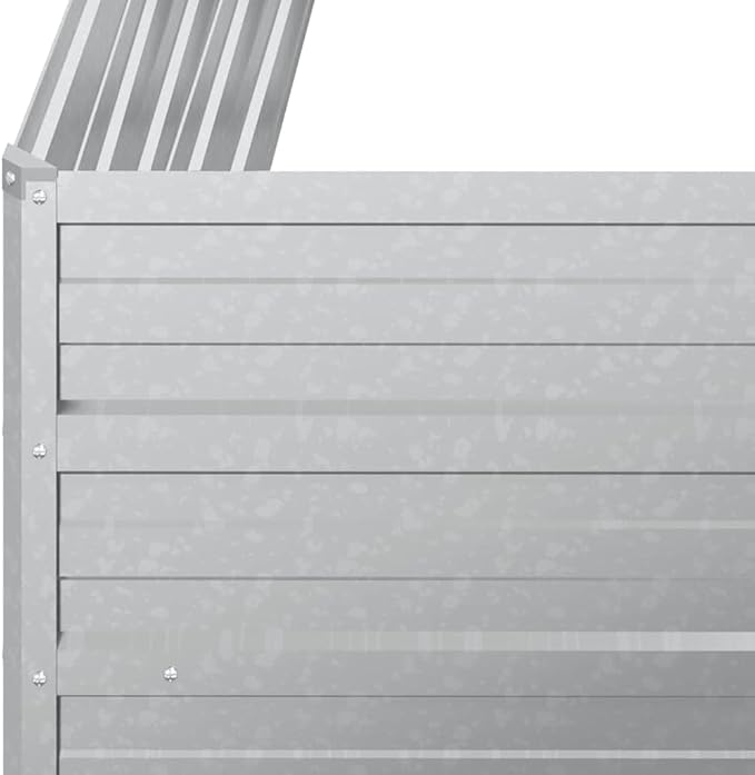 Garden Raised Bed Silver Galvanized Steel 39.4x15.7x17.7 Inch Rectangular Planter for Outdoor Plants Gardening