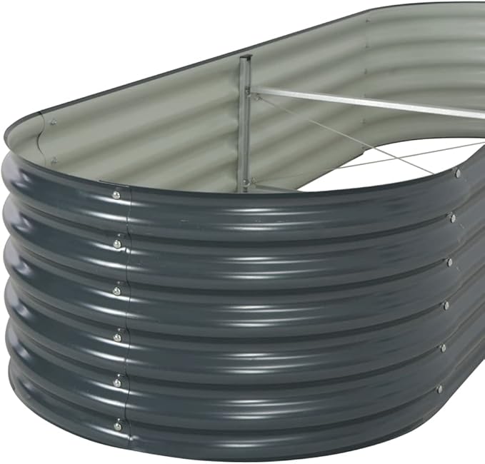 SKM Garden Raised Bed 240x80x44 cm Galvanised Steel Grey (Weight-26KG)