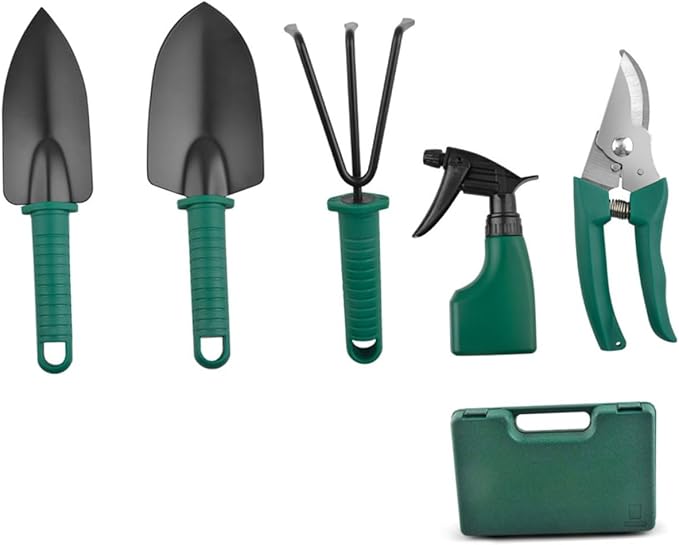 Garden Tool Set with Shovels and Gardening Scissors 5pcs Portable Hand Tool Kit for Flower Planting and Outdoor Landscaping