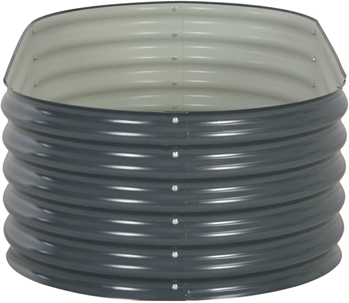 SKM Garden Raised Bed 160x80x44 cm Galvanised Steel Grey (Weight-26KG)